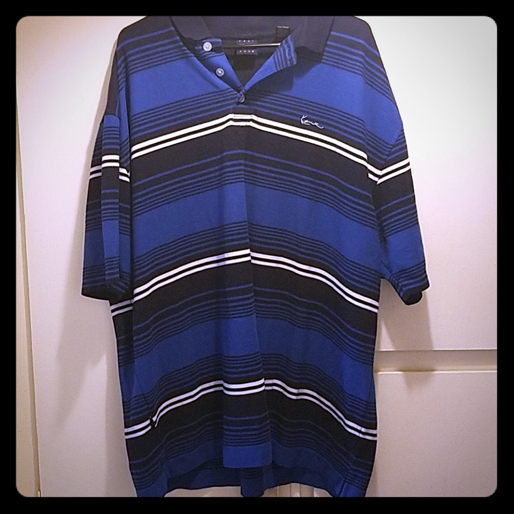 KARL KANI Gold 3XL STRIPED POLO